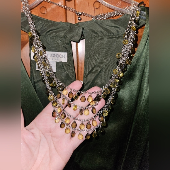 Maggy London,  green silk halter dress - Picture 5 of 6